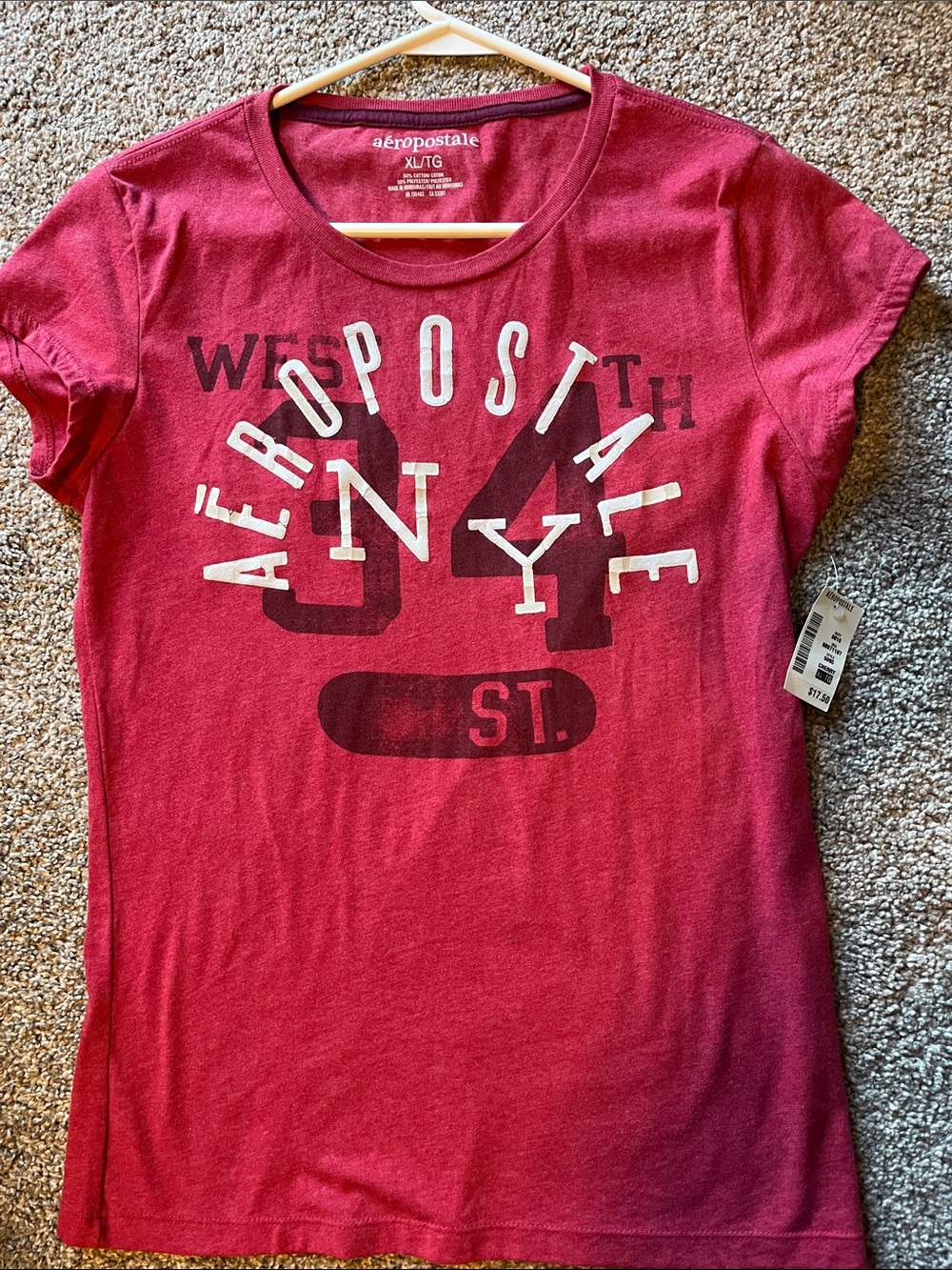 New XL/TG Aéropostale Red Graphic Tee
